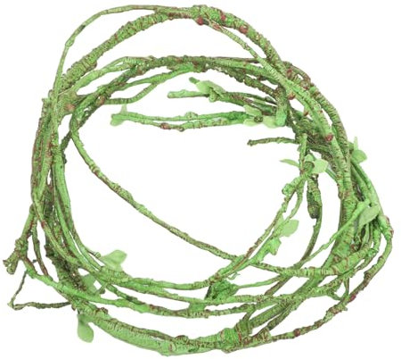 TOBBOMEY Simulation Weinreben Zubehör Für Reptilientanks Geckos Klettern Auf Weinreben Künstliche Ranke Für Reptilienbecken Gefälschte Weindekoration Gefälschte Weinpflanzen Harz Green