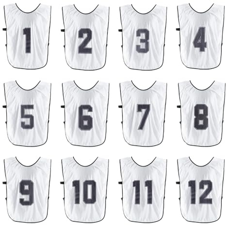PATIKIL Fußball Leibchen Fussball Herren Trainingsweste, Stück Hallenfussball Umkehrbare Nummerierte Fussballtraining Leibchen mit Gürtel für Volleyball Jugendliche