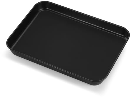 Homikit Mini Ofenblech, Antihaft Karbonstahl Backblech, 23,7x17,7x2,5cm | Antihaftbeschichtung Rechteckig Ofenblech Fettpfanne für Kochen Backen Servieren, Gesund, Rostschutz, Leicht zu Reinigen