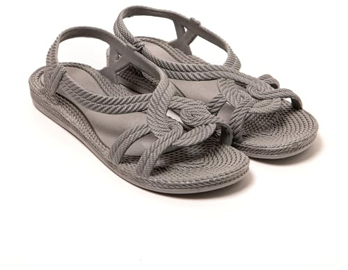 BRASILERAS Flache Sandalen Esmirna für Damen | Flache Sandale, leichtes Design, flexible Sohle, lässige Looks, Urlaub, Spaziergang, Strand und Alltag