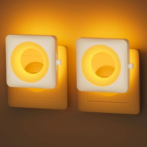 Feliigo Nachtlicht Steckdose LED Kinder Dimmbar mit Dämmerungssensor 2Stück, 1800K Bernstein Steckdosenlampe mit AUTO/AUS/EIN, Steckdosenlicht Baby Stilllicht für Kinderzimmer/Bad/Schlafzimmer/Flur/T