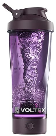 VOLTRX VortexBoost Electric Shaker Bottle, USB C Rechargeable Protein Shake Mixer, Shaker Cups for Protein Shakes and Meal Replacement Shakes, BPA-Free, Made with Tritan,Purple
