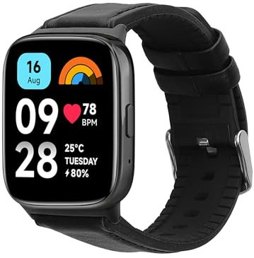 kwmobile Cinturino Pelle PU e Silicone Compatibile con Xiaomi Redmi Watch 3 Active/Redmi Watch 3 Lite Cinturino - Cinturini di Ricambio per Smartwatch