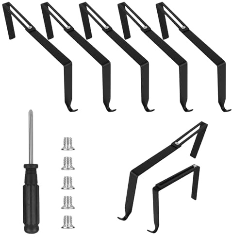Penitue 5pcs No Drill String Light Hooks for 3.54-6.61 Inch/9-16.8cm Brick Wall, Outdoor Lights Hangers Adjustable Clips for Concrete & Cinder Block Walls Patio Garden Christmas Decorations