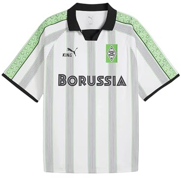 PUMA Trikot King Weiß | Borussia Mönchengladbach | Gladbach Trikot mit Vereinslogo, Borussia Schriftzug und Rückennummer 10 (DE/NL/SE/PL, Alphanumerisch, L, Regular, Regular, Weiß)