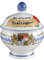 Seltmann Weiden 001.456005 Compact Bayern Senftopf mit Deckel 0,18 L, Porzellan, Blau/Weiß/Gelb/Rot
