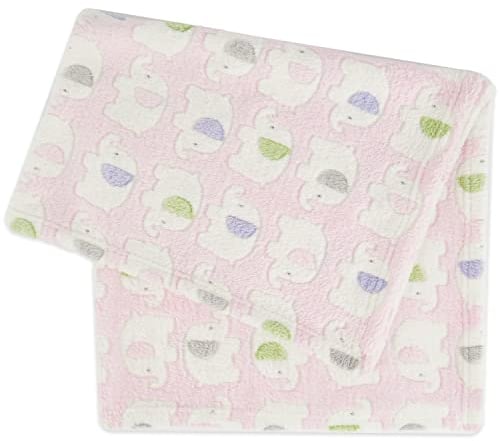 Bieco Babydecke Mädchen Rosa Elefanten | Baby Decke | Kuscheldecke Baby | Baby Blanket | Tagesdecke Kinder Jungen | Buggy Decke | Baby Kuscheldecke | Kissen | Decke Baby| Flauschige Fleecedecke