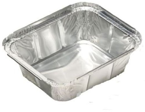 20 Schalen, Alu eckig 0,451 l, 145 x 120 x 41 mm Menüschalen