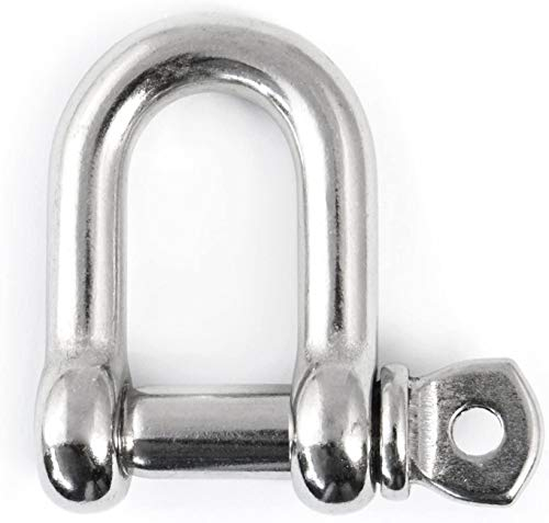 100 x 12mm Gerade Schäkel, Edelstahl Zubehör zum Verbinden von Seilen, Ketten und anderem Zubehör, stiftgesichert [DQ-PP]