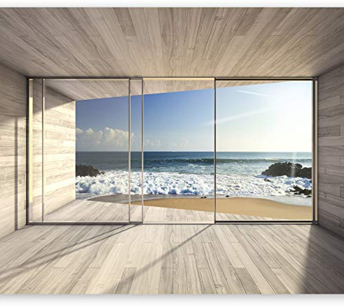 Fotomurale murando Carta da parati 350x256 TNT Murale alla moda Decorazione da Muro XXL Poster Gigante Design Carta per pareti mare natura paesaggio finestra c-A-0084-a-b