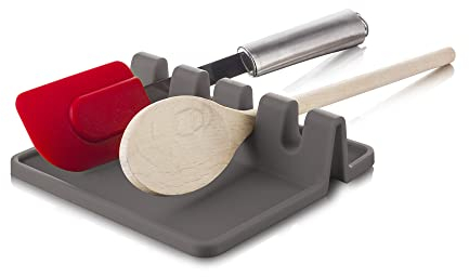 Tomorrow's Kitchen Descansa Utensilios, Silicona, Gris, 14x4x13.5 cm