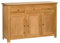 Hallowood Furniture Waverly Oak Large Sideboard Storage Cabinet with 3 Drawers & Cupboard, Wooden Sideboards for Living Room, Ideal for Bedroom & Dining Room Storage