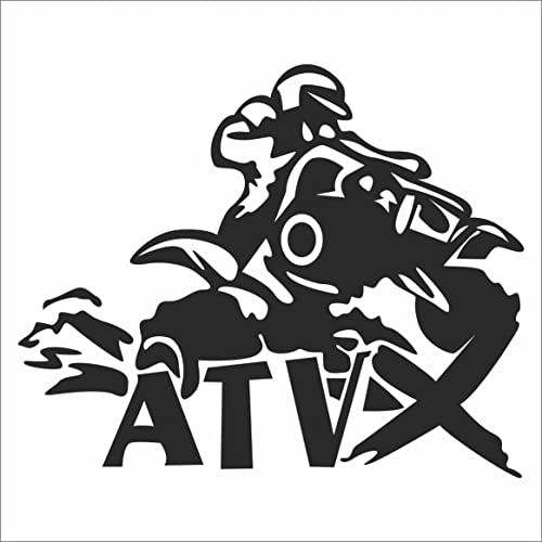 INDIGOS UG Aufkleber - Autoaufkleber - JDM - Die Cut - ATVX ATV Quad Motocross Decal Laptop Window Sticker - schwarz - 109mmx88mm