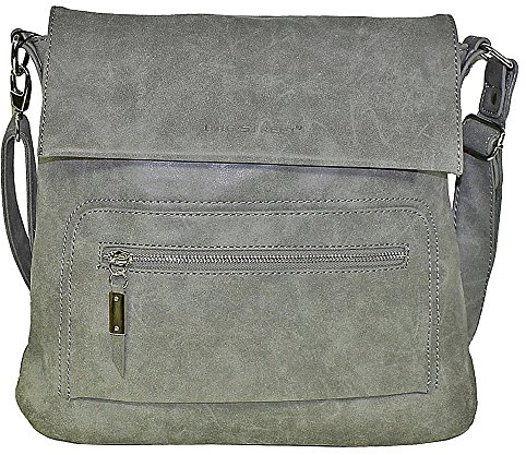 J3423 Schultertasche Used Look Handtasche Umhängetasche Shopper Tasche Bag Street präsentiert von RabamtaGO- (grau)