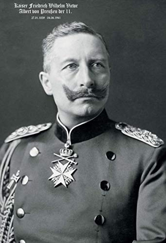 unbekannt Blechschild 20x30 cm Kaiser Wilhelm II Portrait Deutsches Reich Weltkrieg historisch Metall Schild Bar Sammler 2030A3029
