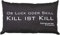 GAMEWAREZ Kissen Ob Luck ob Skill, Kill bleibt Kill für Wohn- und Schlafzimmer, Reisekissen, Made in Germany. Grau meliert mit angesagtem Gaming-Spruch