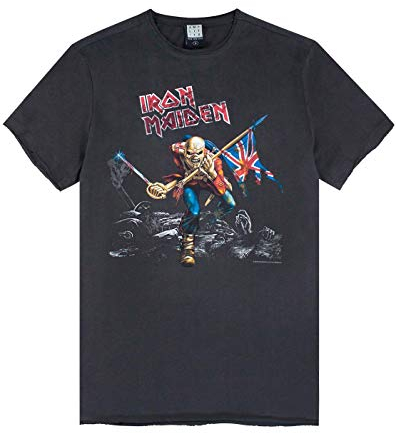 Amplified Iron Maiden 80s Tour Mens T-Shirt Charcoal