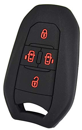 XUKEY 4 Tasten Silikon Autoschlüssel Abdeckung Fernbedienung Gehäuse für Peugeot Traveller Expert für Citroën Jumpy Dispatch SpaceTourer 2016–2019 Jackenschutz