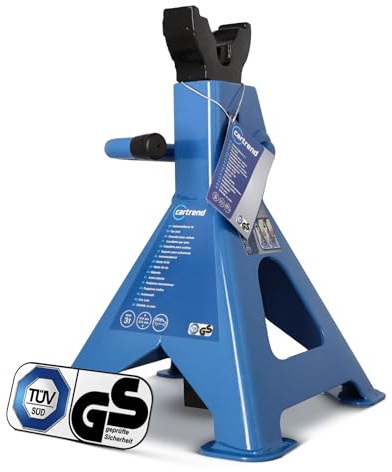 Cartrend Profi Unterstellbock, bis zu 3.000 kg, Sicherheitsbock, 4 Füße, verstellbar, blau