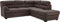 Mivano Ecksofa Royale / Zeitloses L-Form-Sofa mit Schlaffunktion, kleinem Bettkasten, Ottomane und hohen Rückenlehnen / 246 x 90 x 230 / Lederoptik, braun