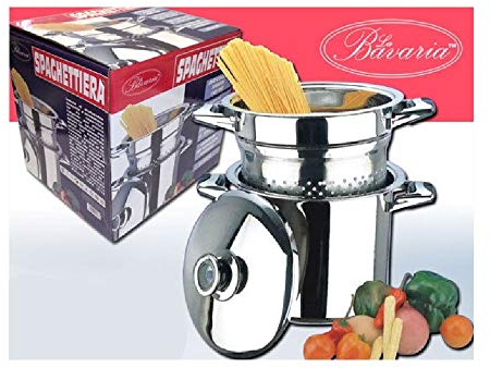 Madprice La spaghettiera Bavaria pentola pastaiola 3 Pezzi bollipasta cestello scolapasta