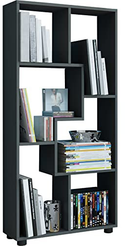 VCM Holzregal stehend | platzsparendes Regal | Maße: H. 119 x B. 60 x T. 20 cm | Elegantes Regal stehend | Aufbewahrungsregal | Bücherregal | Raumteiler | Blina