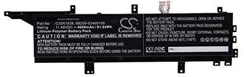 vhbw Replacement Battery compatible with Asus ProArt StudioBook Pro X W730G5T-H8098R Laptop (8000mAh, 11.48V, Li-Polymer)