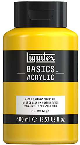 LIQUITEX Basics Acrylic Paint, Cadmium Yellow Medium Hue, 400 ml Bottle