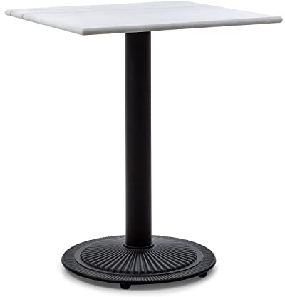 blumfeldt Patras Onyx Bistro Table - Art Nouveau style garden table, 60 cm x 60 cm marble tabletop, 72 cm height, for indoors and outdoors, cast iron base, weatherproof, round table base