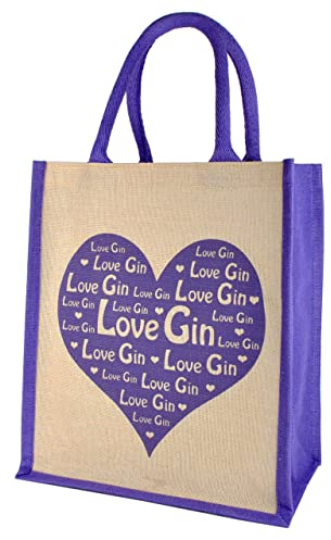 Just Perfect Bags Shopping Bag / 6 Bottle Wine Carrier with Removable Dividers (Purple Gin)