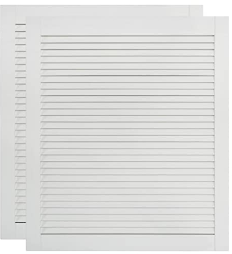 Tidyard 2 STK. Lamellentür Möbeltür Schranktür Offene Lamellen Holztür Möbel Tür Lamellentüren Unbehandeltes Holz Massivholz Kiefer Weiß 69x59,4 cm