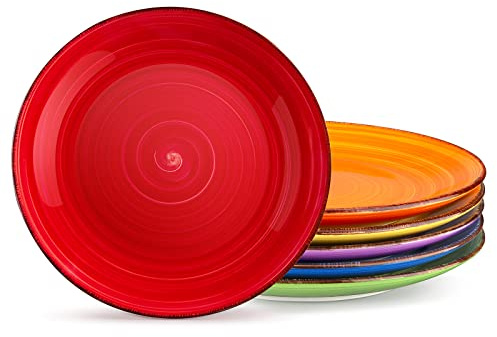 vancasso Bonita Speiseteller, 26,7 cm, Keramikteller, mikrowellen-, ofen- und spülmaschinenfest, 6 Stück Assortierte Farben