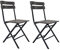 Rebecca Mobili 2er-Set Klappstühle, Outdoor Gartenstuhl, Kunststoff Stahl, Grau Schwarz, Garten Balkon Bar - Maße HxBxT: 78 x 37 x 45 cm - Art. RE6705