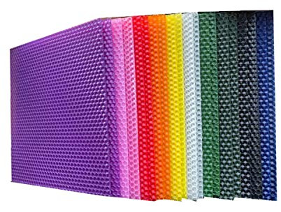 Atozbit DIY Candles Sheet, Beeswax Honeycomb Candle Kit (8×8 in) - 20pcs in 10 Colors, with 30pcs Cotton Wicks (8 inch for Each), Make Ideal Kids and Adults, Multicolor