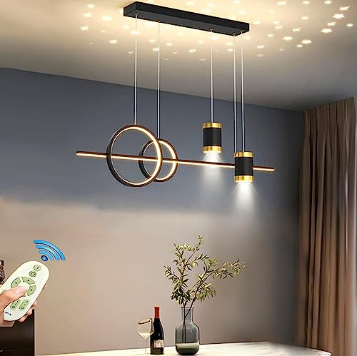 LED Pendelleuchten Esszimmerlampe Dimmbare Hängelampe Esstisch Esszimmer Lampe Hängeleuchte Moderne mit Fernbedienung Pendellampe Ring Designer Kronleuchter Wohnzimmer Küche Büro Hängend Leuchten