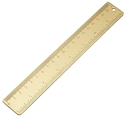 Haveratio Messlineal aus Messing, gerades Lineal, Kunststoff-Messwerkzeug für Schüler, Schule, Büro (20 cm, 7,9 Zoll)