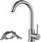 Brushed Kitchen Tap Stainless Steel Taps Single Lever Monobloc Kitchen Sink Mixer Taps 1 Hole Swivel Spout Kitchen Faucet