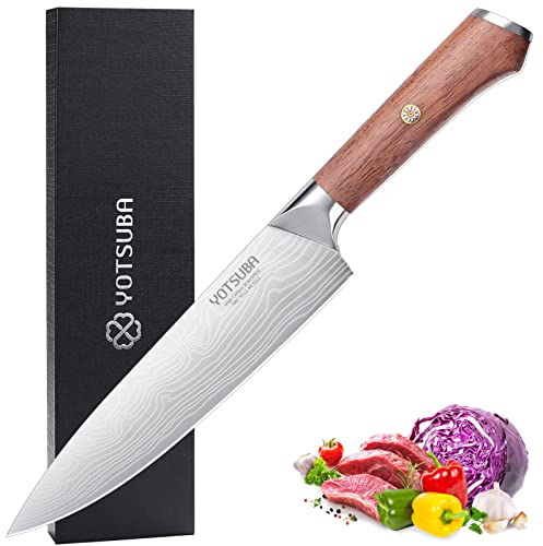 YOTSUBA Profi Küchenmesser, 20cm Klingenlänge, Scharfes Küchenmesser Kochmesser Fleischmesser mit Ergonomischer Griff für Fleisch, Gemüse, Obst, Salat und Mehr