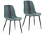 Mondeer Esszimmerstühle 2er Set, Küchenstuhl mit Metallbeinen Scandinavian Modernes Polsterstuhl für Esszimmer Wohnzimmer Empfangsraum Büro, B48 x H85 x T40 cm, Grün