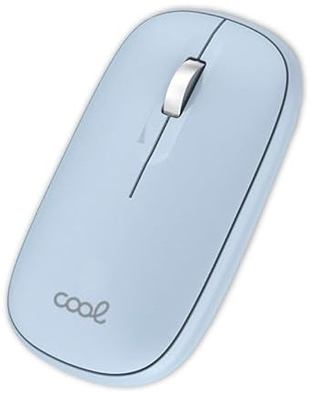 Souris sans Fil Cool Slim silencieuse 2 en 1 (Bluetooth + Adap. USB) Bleu Ciel