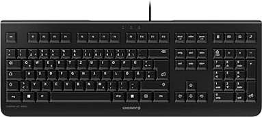 CHERRY KC 1000, Kabelgebundene Tastatur, Slowenisches Layout (QWERTZ), Plug & Play über USB-Anschluss, Flaches Design, Flüsterleiser Tastenanschlag, Schwarz