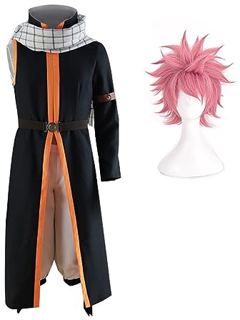 Lzrong Fairy Tail Etherious Natsu Dragneel Cosplay Kostüm Anime Kampfanzug Samurai Kostüm für Herren Erwachsene Halloween Karneval cosplay