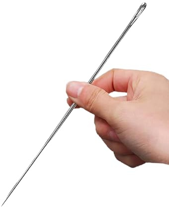 6 Professional Upholstery Needle 15cm Length 3mm Thickness, Big Eye Hand Sewing Needles for Stitching and Crafting Projects