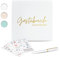 Kardello Gästebuch Hochzeit Blanko mit Gratis Stickern & Stift - Premium Hochzeitsgästebuch mit 100 Seiten - Hochzeit Gästebuch mit extra dickem Papier – Weiß