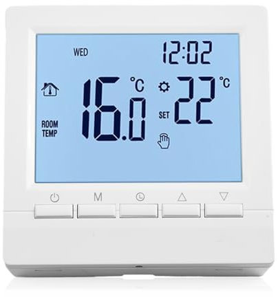 Zoegneer Termostato intelligente, termostato per riscaldamento a pavimento, digitale, manuale, da parete, per acqua e riscaldamento a pavimento (senza Wi-Fi)