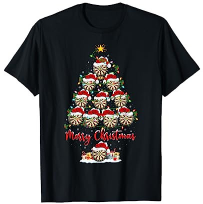 Darts Weihnachtsbaum Lichter Lustige Darts Xmas T-Shirt