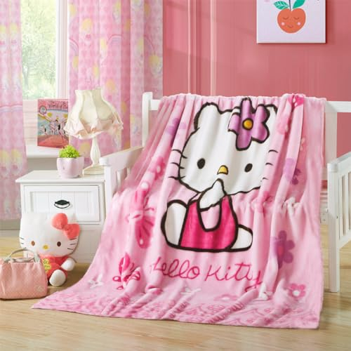 Siphus Cartoon Decke, Decke Nickerchen, Decke mit Katzenmuster, 3D Drucken Decke, Plüsch Schlafdecke, Plush Fleece Blanket 100x140, Reisedecke für Kinder, Mädchen und Erwachsene, Sofadecke