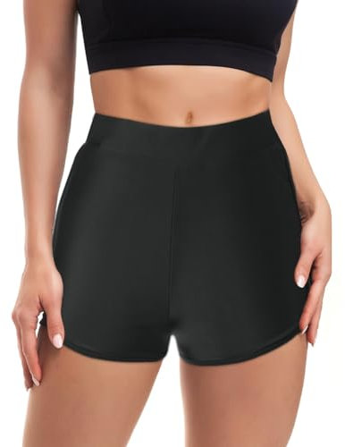ACWOO Pantaloncini da Bagno Donna, Elastico Donna Pantaloni da Nuoto, Stretto e Sexy Pantaloncini da Nuoto, Asciugatura Rapida Bikini Shorts per Spiaggia Mare Surf Sport