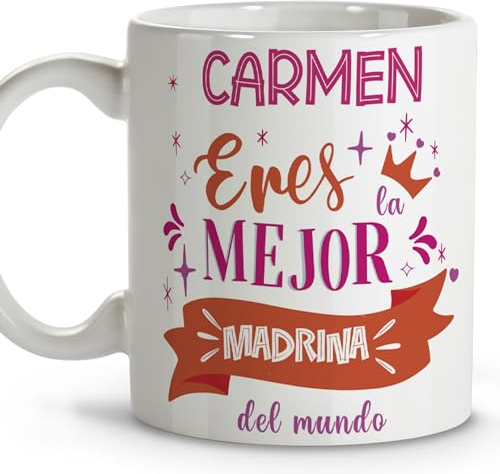 LolaPix Madrina boda. Tazas personalizadas. Tazas de cafe. Regalo madrina. Regalos para madrinas. Taza cerámica 330 ml.
