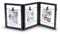 Spetebo Holz Bilderrahmen mit Gummileine für 3 Fotos - 54 x 23 cm - Fotohalter aufklappbar mit 3 Clips - Foto Collage Bildergalerie Rahmen faltbar für Bilder Postkarten